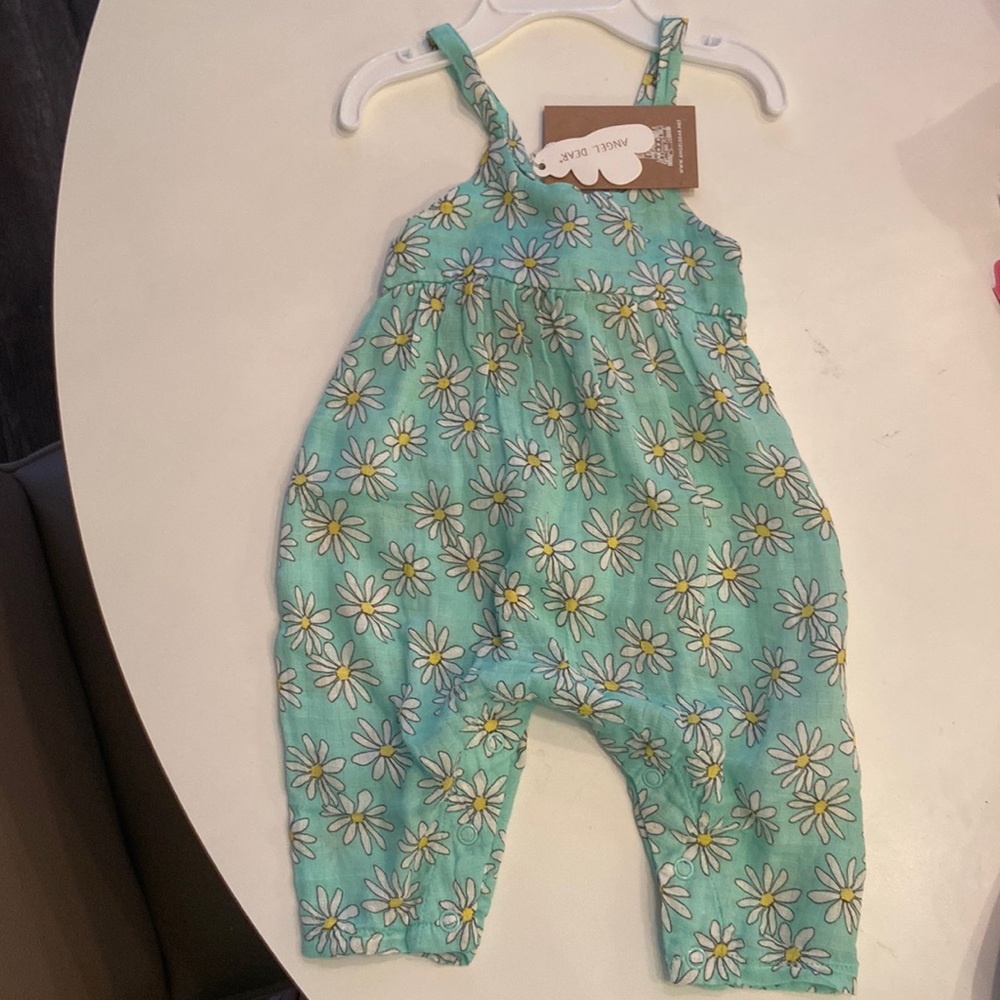 NWT Angel Dear Pants Romper with Daisy Pattern